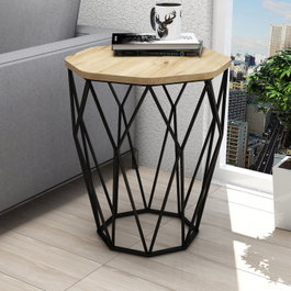 Hanah Home Sofya Mesa Auxiliar Roble y Negro